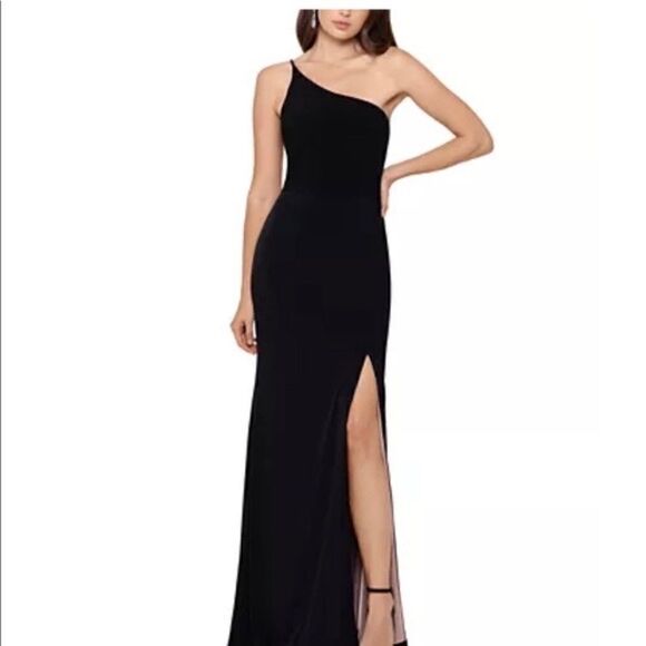 XSCAPE One Shoulder Gown Dress N424 - Picture 1 of 7